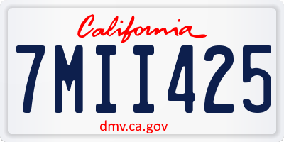 CA license plate 7MII425