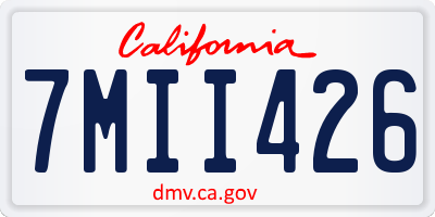 CA license plate 7MII426