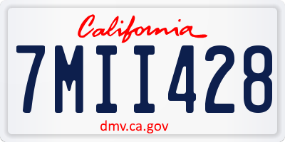 CA license plate 7MII428