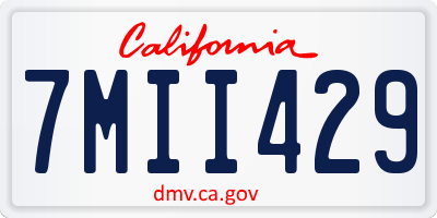 CA license plate 7MII429