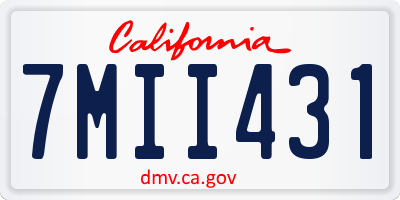 CA license plate 7MII431