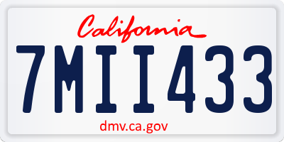 CA license plate 7MII433