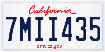 CA license plate 7MII435
