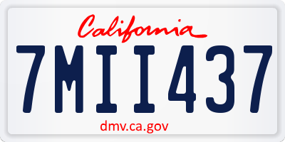 CA license plate 7MII437