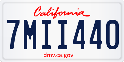 CA license plate 7MII440