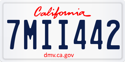 CA license plate 7MII442