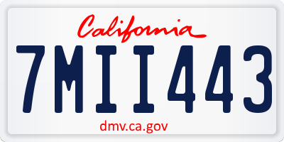 CA license plate 7MII443