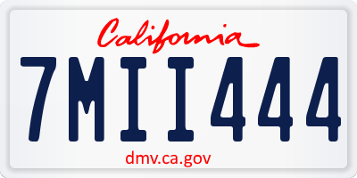 CA license plate 7MII444