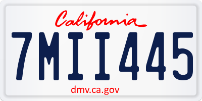 CA license plate 7MII445