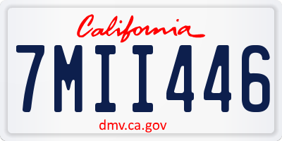 CA license plate 7MII446