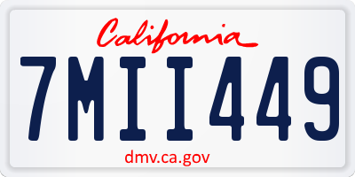 CA license plate 7MII449
