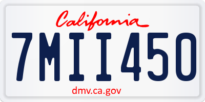 CA license plate 7MII450