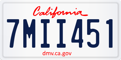 CA license plate 7MII451