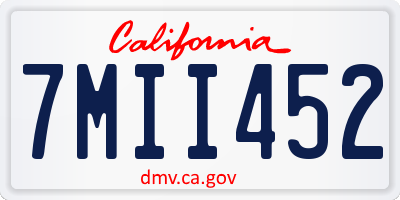 CA license plate 7MII452