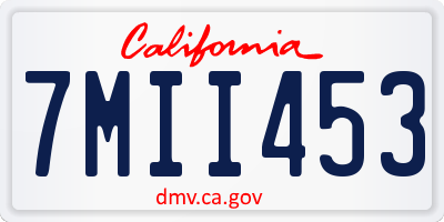 CA license plate 7MII453