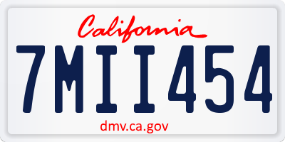 CA license plate 7MII454