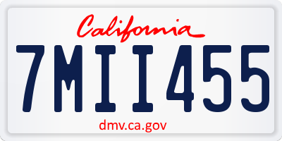 CA license plate 7MII455