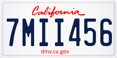 CA license plate 7MII456