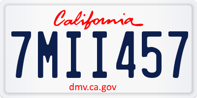 CA license plate 7MII457