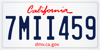 CA license plate 7MII459