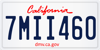 CA license plate 7MII460