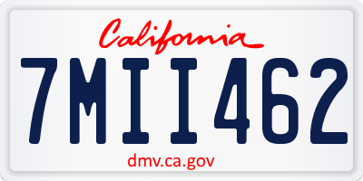 CA license plate 7MII462