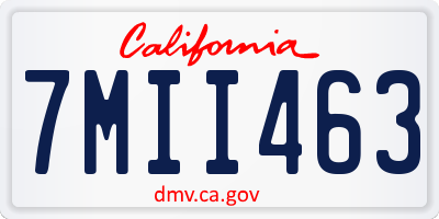 CA license plate 7MII463
