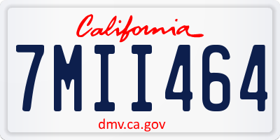 CA license plate 7MII464
