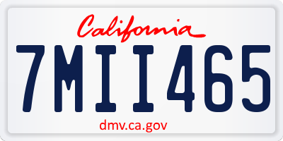 CA license plate 7MII465