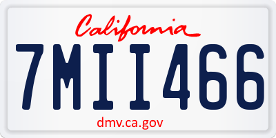 CA license plate 7MII466