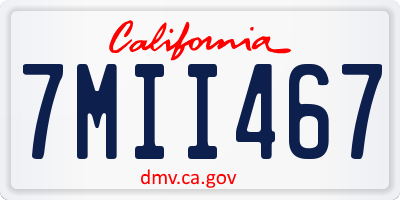 CA license plate 7MII467