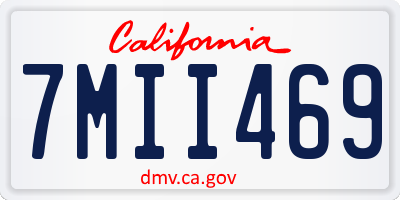 CA license plate 7MII469