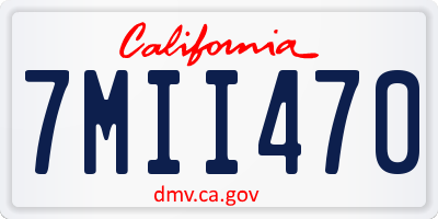 CA license plate 7MII470