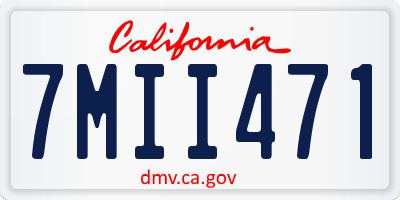 CA license plate 7MII471