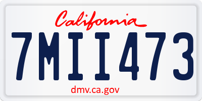 CA license plate 7MII473