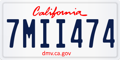 CA license plate 7MII474