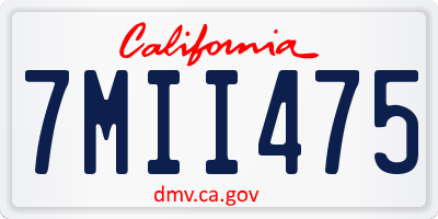 CA license plate 7MII475