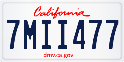 CA license plate 7MII477