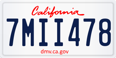 CA license plate 7MII478