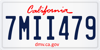 CA license plate 7MII479