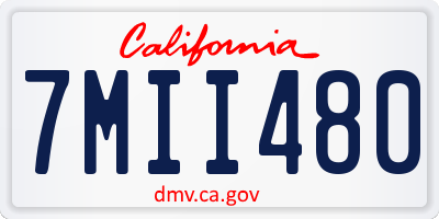 CA license plate 7MII480