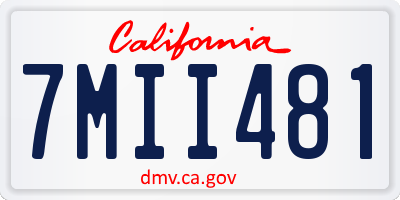CA license plate 7MII481