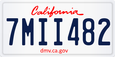 CA license plate 7MII482