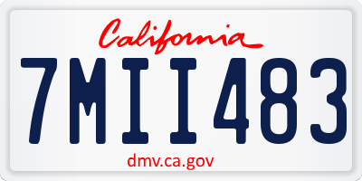 CA license plate 7MII483