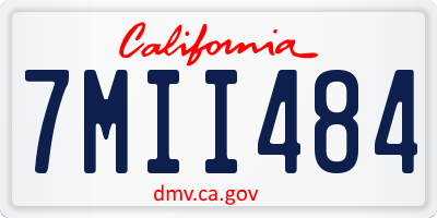 CA license plate 7MII484