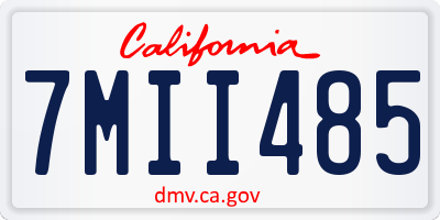 CA license plate 7MII485