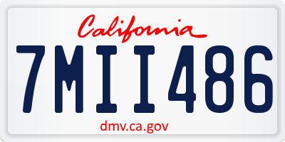 CA license plate 7MII486