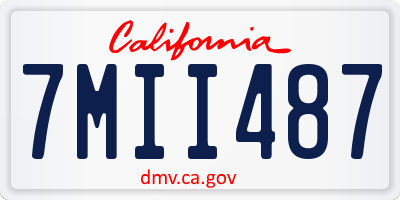 CA license plate 7MII487