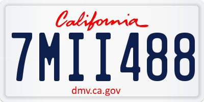 CA license plate 7MII488