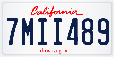 CA license plate 7MII489